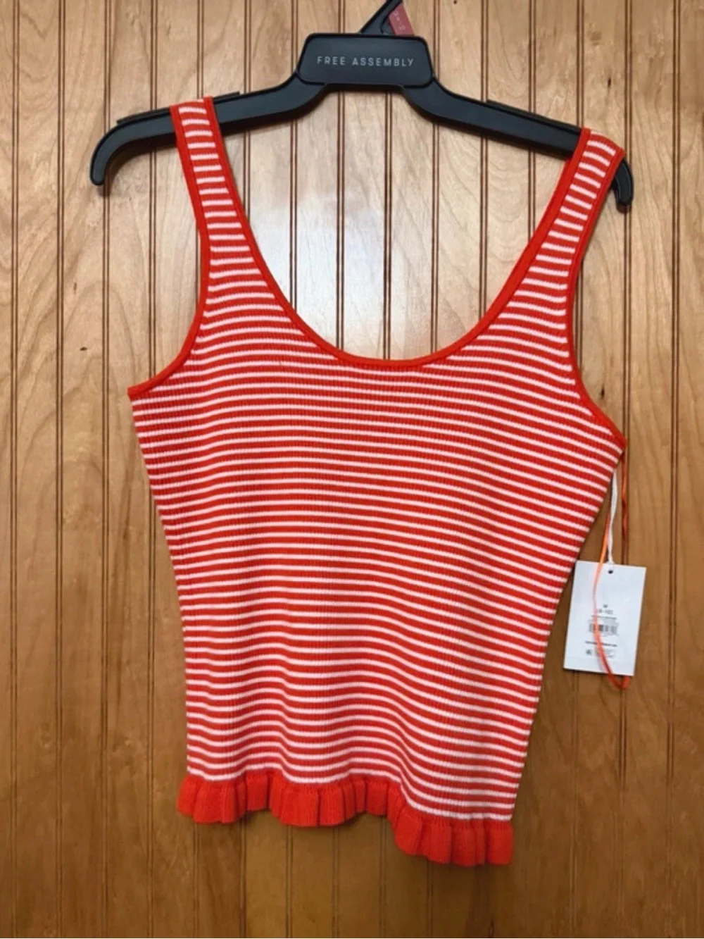 Free Assembly NWT Red & White Striped Knit Tank Top & Skirt Set Size Medium